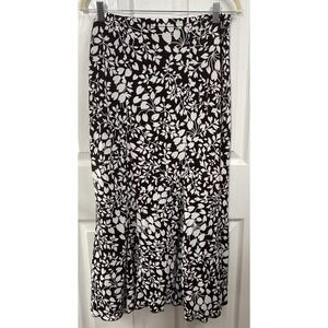 Pantology Womens Long Y2K BoHo Brown&White Floral Stretchy Skirt Sz. PS